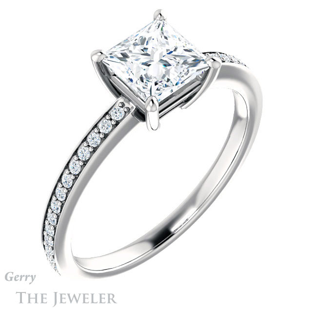 Princess Cut Forever One Moissanite Engagement Ring #GTJ1018-square-fo-w
