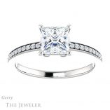 Princess Cut Forever One Moissanite Engagement Ring #GTJ1018-square-fo-w