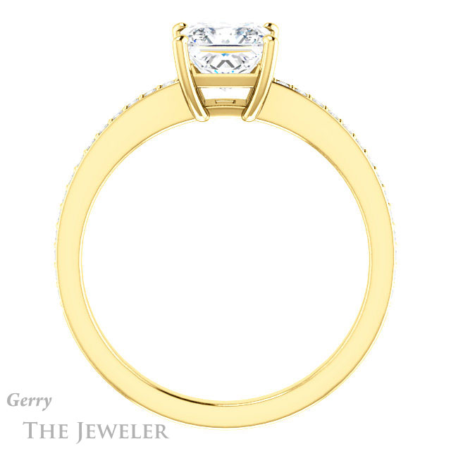 Princess Cut Forever One Moissanite Engagement Ring #GTJ1018-square-fo-y