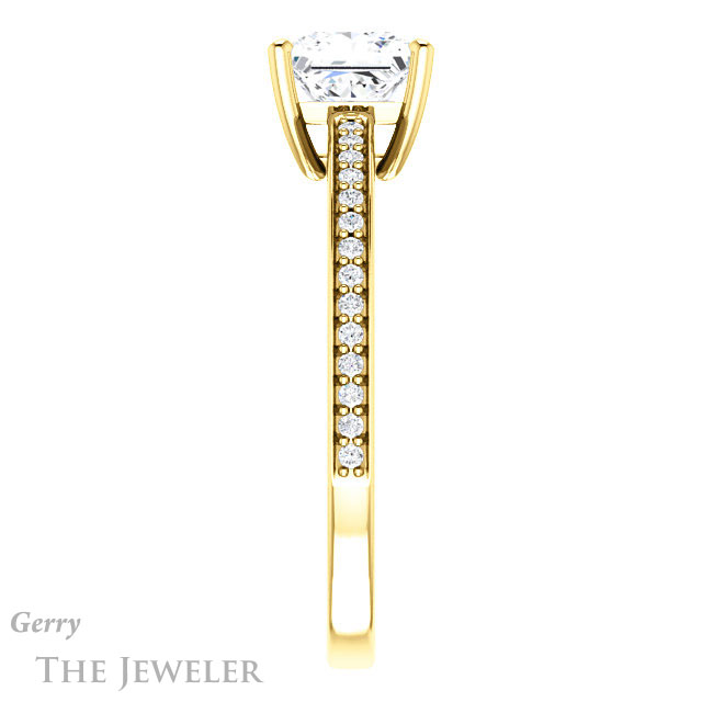 Princess Cut Forever One Moissanite Engagement Ring #GTJ1018-square-fo-y 3 Princess Cut Forever One Moissanite Engagement Ring #GTJ1018-square-fo-y