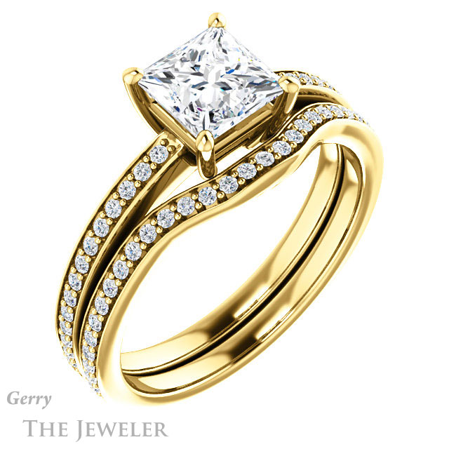 Princess Cut Forever One Moissanite Engagement Ring #GTJ1018-square-fo-y 6 Princess Cut Forever One Moissanite Engagement Ring #GTJ1018-square-fo-y