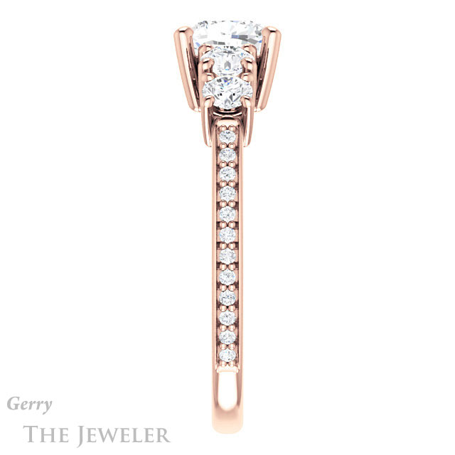 Cushion Cut Forever One Moissanite Engagement Ring #GTJ1019-cushion-fo-r | Gerry The Jeweler Cushion Cut Forever One Moissanite Engagement Ring #GTJ1019-cushion-fo-r