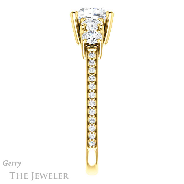 Cushion Cut Forever One Moissanite Engagement Ring #GTJ1019-cushion-fo-y | Gerry The Jeweler Cushion Cut Forever One Moissanite Engagement Ring #GTJ1019-cushion-fo-y