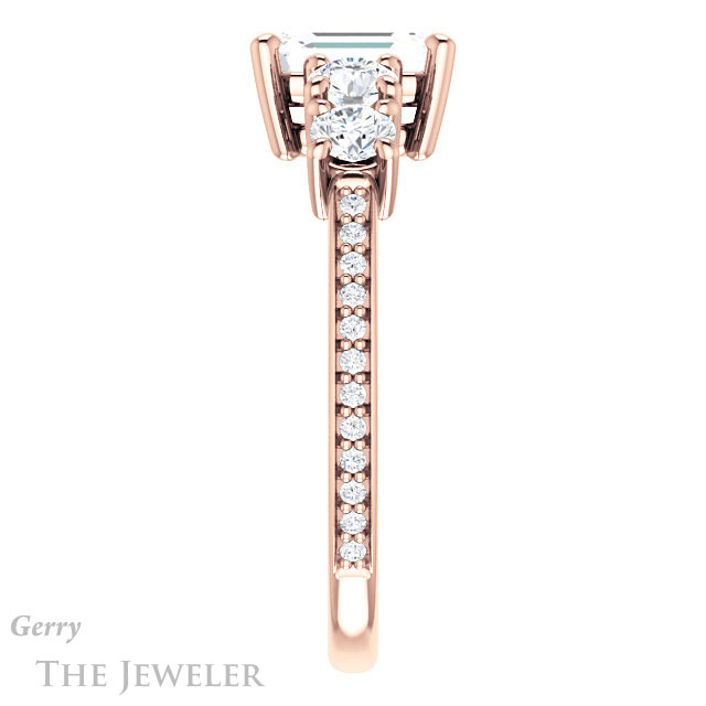 Emerald Cut Forever One Moissanite Engagement Ring #GTJ1019-emerald-fb-r | Gerry The Jeweler Emerald Cut Forever Brilliant Moissanite Engagement Ring #GTJ1019-emerald-fb-r