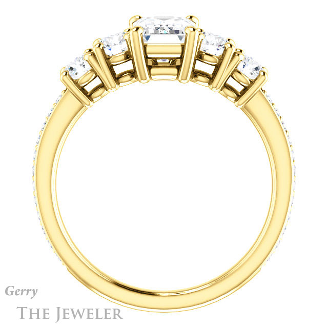 Emerald Cut Forever One Moissanite Engagement Ring #GTJ1019-emerald-fb-y | Gerry The Jeweler Emerald Cut Forever Brilliant Moissanite Engagement Ring #GTJ1019-emerald-fb-y