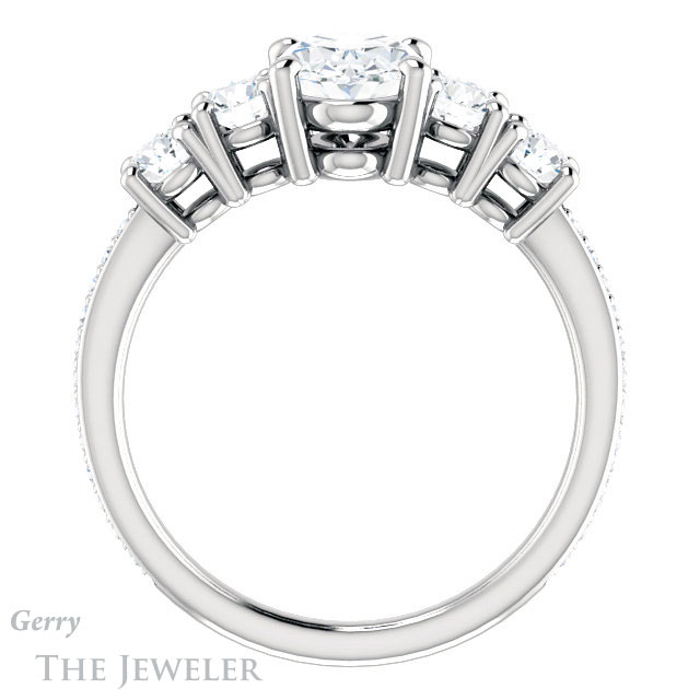 Oval Shaped Forever One Moissanite Engagement Ring #GTJ1019-oval-fo-w | Gerry The Jeweler Oval Shaped Forever One Moissanite Engagement Ring #GTJ1019-oval-fo-w