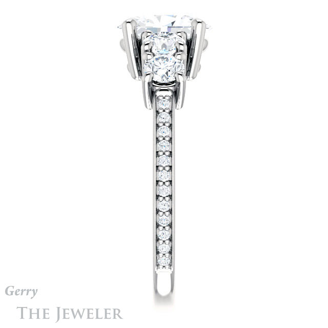 Oval Shaped Forever One Moissanite Engagement Ring #GTJ1019-oval-fo-w | Gerry The Jeweler Oval Shaped Forever One Moissanite Engagement Ring #GTJ1019-oval-fo-w