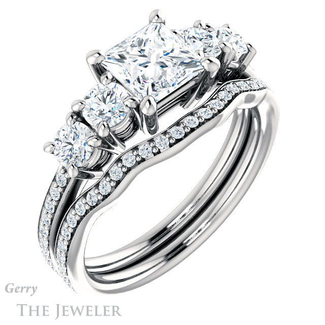 Princess Cut Forever One Moissanite Engagement Ring #GTJ1019-square-fo-w | Gerry The Jeweler Princess Cut Forever One Moissanite Engagement Ring #GTJ1019-square-fo-w