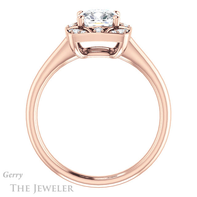 Cushion Cut Forever One Moissanite Engagement Ring #GTJ1020-cushion-fo-r
