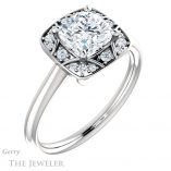 Cushion Cut Forever One Moissanite Engagement Ring #GTJ1020-cushion-fo-w 4 Cushion Cut Forever One Moissanite Engagement Ring #GTJ1020-cushion-fo-w