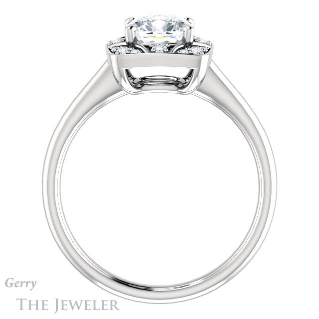 Cushion Cut Forever One Moissanite Engagement Ring #GTJ1020-cushion-fo-w 2 Cushion Cut Forever One Moissanite Engagement Ring #GTJ1020-cushion-fo-w