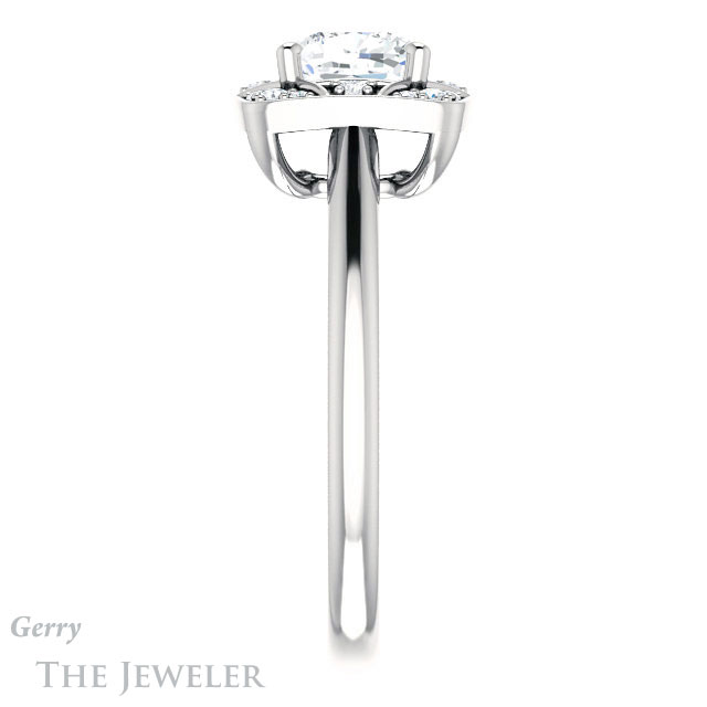 Cushion Cut Forever One Moissanite Engagement Ring #GTJ1020-cushion-fo-w 3 Cushion Cut Forever One Moissanite Engagement Ring #GTJ1020-cushion-fo-w