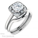 Cushion Cut Forever One Moissanite Engagement Ring #GTJ1020-cushion-fo-w 6 Cushion Cut Forever One Moissanite Engagement Ring #GTJ1020-cushion-fo-w