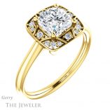 Cushion Cut Forever One Moissanite Engagement Ring #GTJ1020-cushion-fo-y 4 Cushion Cut Forever One Moissanite Engagement Ring #GTJ1020-cushion-fo-y