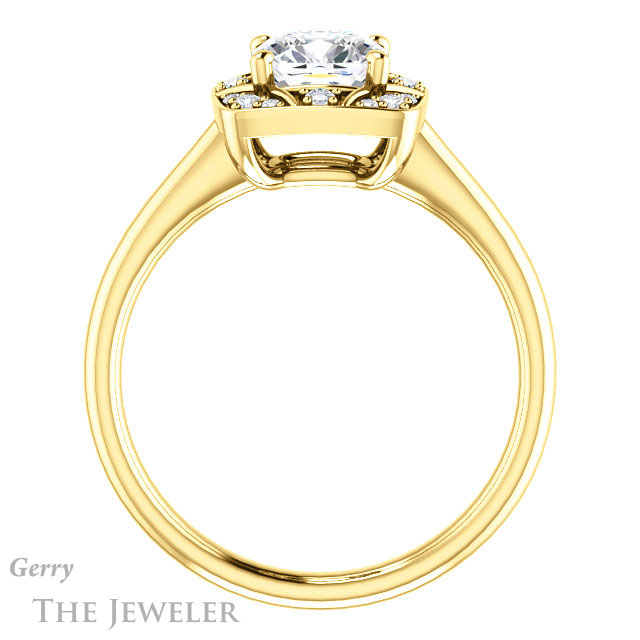 Cushion Cut Forever One Moissanite Engagement Ring #GTJ1020-cushion-fo-y