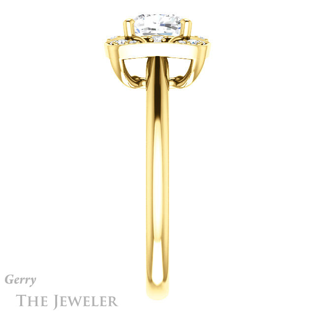 Cushion Cut Forever One Moissanite Engagement Ring #GTJ1020-cushion-fo-y 3 Cushion Cut Forever One Moissanite Engagement Ring #GTJ1020-cushion-fo-y