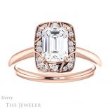 Emerald Cut Forever Brilliant Moissanite Engagement Ring #GTJ1020-emerald-fb-r
