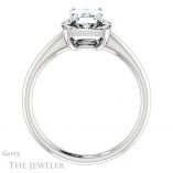 Emerald Cut Forever One Moissanite Engagement Ring #GTJ1020-emerald-fb-w 2 Emerald Cut Forever Brilliant Moissanite Engagement Ring #GTJ1020-emerald-fb-w
