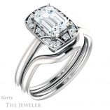 Emerald Cut Forever One Moissanite Engagement Ring #GTJ1020-emerald-fb-w 6 Emerald Cut Forever Brilliant Moissanite Engagement Ring #GTJ1020-emerald-fb-w