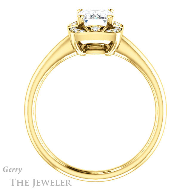 Emerald Cut Forever Brilliant Moissanite Engagement Ring #GTJ1020-emerald-fb-y