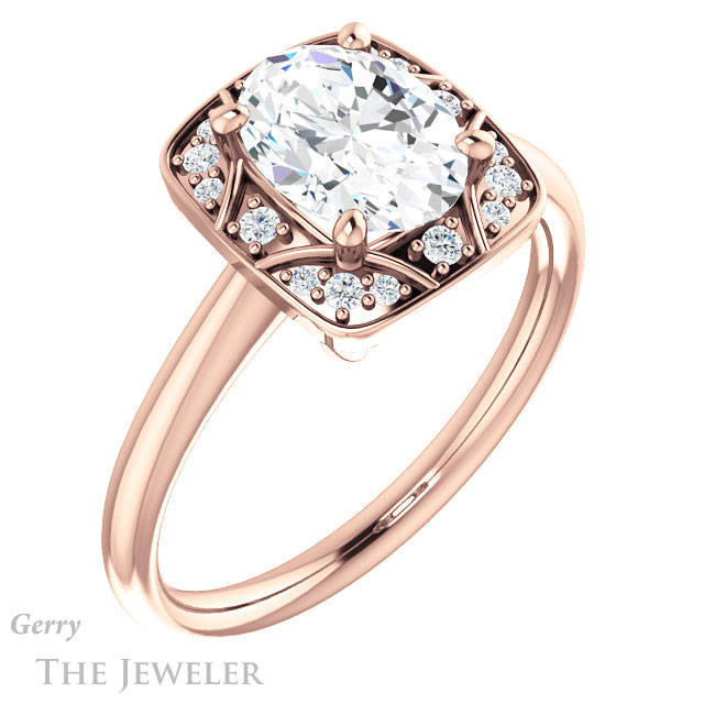 Oval Shaped Forever One Moissanite Engagement Ring #GTJ1020-oval-fo-r 4 Oval Shaped Forever One Moissanite Engagement Ring #GTJ1020-oval-fo-r