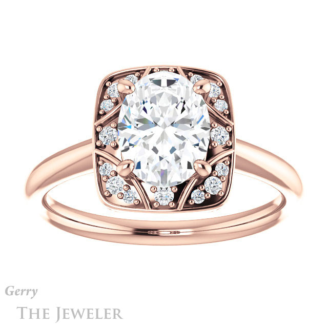 Oval Shaped Forever One Moissanite Engagement Ring #GTJ1020-oval-fo-r