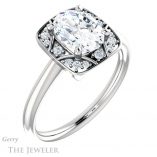 Oval Shaped Forever One Moissanite Engagement Ring #GTJ1020-oval-fo-w 4 Oval Shaped Forever One Moissanite Engagement Ring #GTJ1020-oval-fo-w
