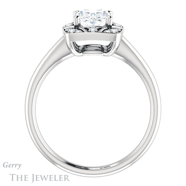 Oval Shaped Forever One Moissanite Engagement Ring #GTJ1020-oval-fo-w 2 Oval Shaped Forever One Moissanite Engagement Ring #GTJ1020-oval-fo-w