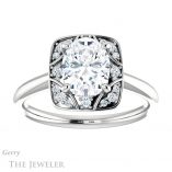 Oval Shaped Forever One Moissanite Engagement Ring #GTJ1020-oval-fo-w 1 Oval Shaped Forever One Moissanite Engagement Ring #GTJ1020-oval-fo-w