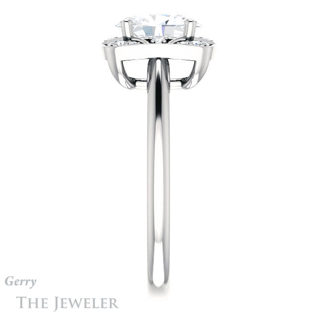 Oval Shaped Forever One Moissanite Engagement Ring #GTJ1020-oval-fo-w 3 Oval Shaped Forever One Moissanite Engagement Ring #GTJ1020-oval-fo-w
