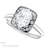 Oval Shaped Forever One Moissanite Engagement Ring #GTJ1020-oval-fo-w 5 Oval Shaped Forever One Moissanite Engagement Ring #GTJ1020-oval-fo-w