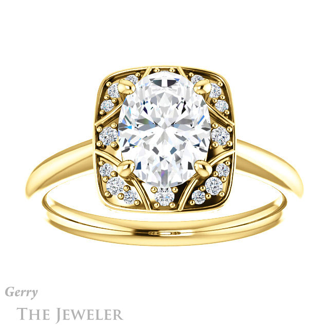 Oval Shaped Forever One Moissanite Engagement Ring #GTJ1020-oval-fo-y 1 Oval Shaped Forever One Moissanite Engagement Ring #GTJ1020-oval-fo-y