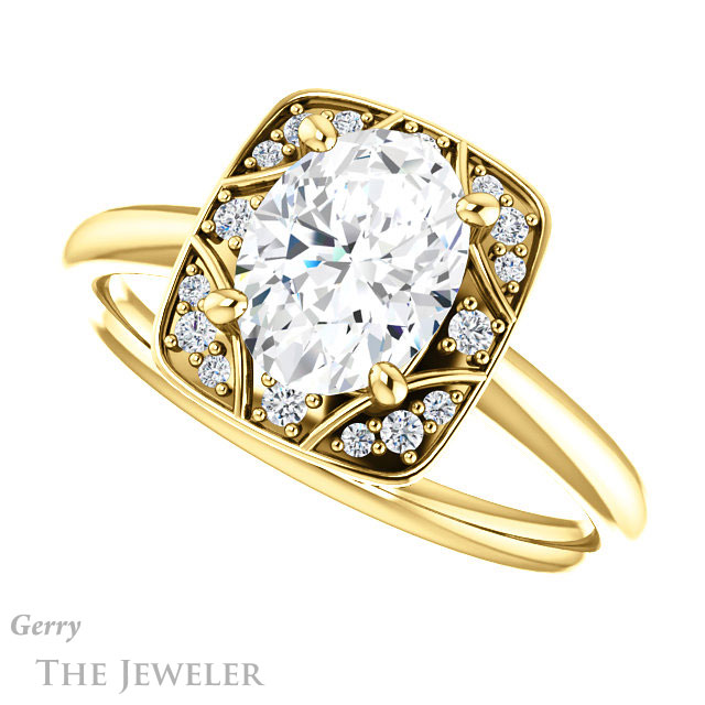 Oval Shaped Forever One Moissanite Engagement Ring #GTJ1020-oval-fo-y 5 Oval Shaped Forever One Moissanite Engagement Ring #GTJ1020-oval-fo-y