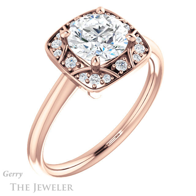 Round Cut Forever One Moissanite Engagement Ring #GTJ1020-round-fo-r 4 Round Cut Forever One Moissanite Engagement Ring #GTJ1020-round-fo-r