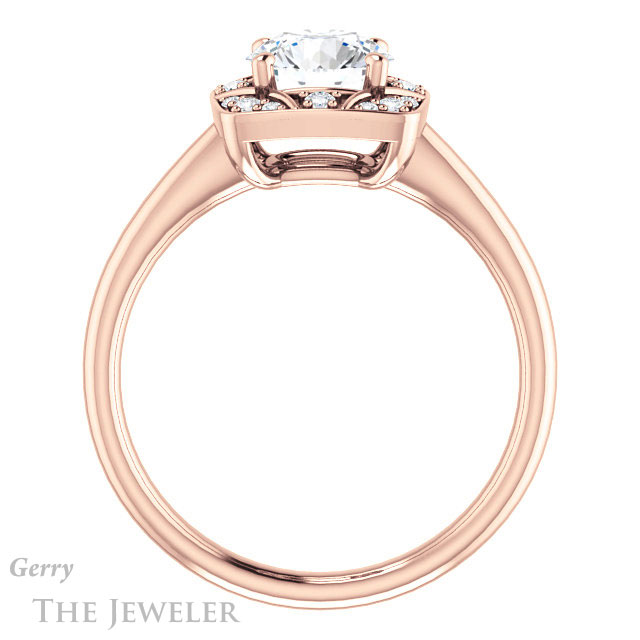 Round Cut Forever One Moissanite Engagement Ring #GTJ1020-round-fo-r