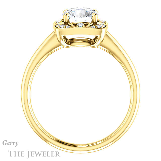Round Cut Forever One Moissanite Engagement Ring #GTJ1020-round-fo-y 2 Round Cut Forever One Moissanite Engagement Ring #GTJ1020-round-fo-y