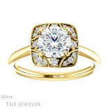 Round Cut Forever One Moissanite Engagement Ring #GTJ1020-round-fo-y 1 Round Cut Forever One Moissanite Engagement Ring #GTJ1020-round-fo-y