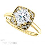 Round Cut Forever One Moissanite Engagement Ring #GTJ1020-round-fo-y 5 Round Cut Forever One Moissanite Engagement Ring #GTJ1020-round-fo-y