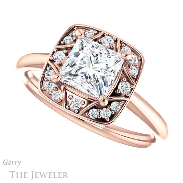 Princess Cut Forever One Moissanite Engagement Ring #GTJ1020-square-fo-r 5 Princess Cut Forever One Moissanite Engagement Ring #GTJ1020-square-fo-r