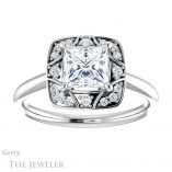 Princess Cut Forever One Moissanite Engagement Ring #GTJ1020-square-fo-w