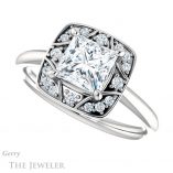 Princess Cut Forever One Moissanite Engagement Ring #GTJ1020-square-fo-w