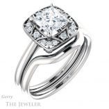Princess Cut Forever One Moissanite Engagement Ring #GTJ1020-square-fo-w