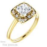 Princess Cut Forever One Moissanite Engagement Ring #GTJ1020-square-fo-y