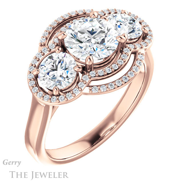 Round Cut Forever One Moissanite Engagement Ring #GTJ1021-round-fo-r | Gerry The Jeweler Round Cut Forever One Moissanite Engagement Ring #GTJ1021-round-fo-r