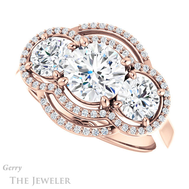 Round Cut Forever One Moissanite Engagement Ring #GTJ1021-round-fo-r | Gerry The Jeweler Round Cut Forever One Moissanite Engagement Ring #GTJ1021-round-fo-r
