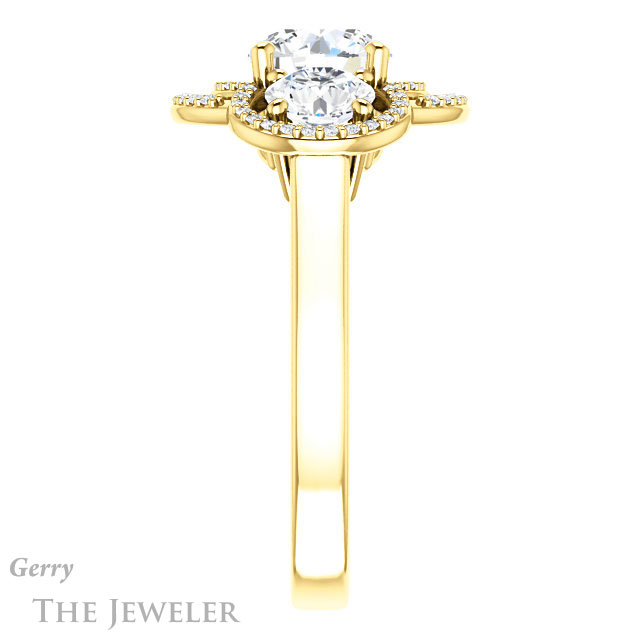 Round Cut Forever One Moissanite Engagement Ring #GTJ1021-round-fo-y | Gerry The Jeweler Round Cut Forever One Moissanite Engagement Ring #GTJ1021-round-fo-y