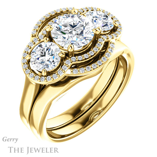 Round Cut Forever One Moissanite Engagement Ring #GTJ1021-round-fo-y | Gerry The Jeweler Round Cut Forever One Moissanite Engagement Ring #GTJ1021-round-fo-y