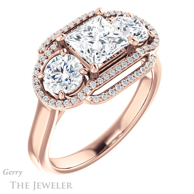 Princess Cut Forever One Moissanite Engagement Ring #GTJ1021-square-fo-r | Gerry The Jeweler Princess Cut Forever One Moissanite Engagement Ring #GTJ1021-square-fo-r