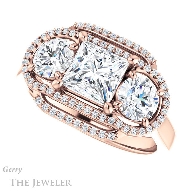 Princess Cut Forever One Moissanite Engagement Ring #GTJ1021-square-fo-r | Gerry The Jeweler Princess Cut Forever One Moissanite Engagement Ring #GTJ1021-square-fo-r