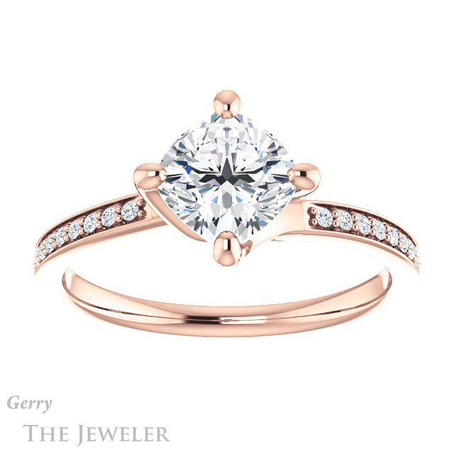 Cushion Cut Forever One Moissanite Engagement Ring #GTJ1022-cushion-fo-r 1 Cushion Cut Forever One Moissanite Engagement Ring #GTJ1022-cushion-fo-r